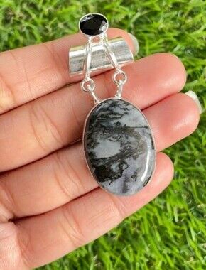 🦓 Zebra Jasper Pendant 925 Sterling Silver